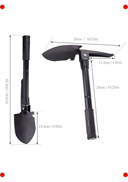 Çok Fonksiyonlu Katlanır Kamp Küreği - Pusulalı modelleri