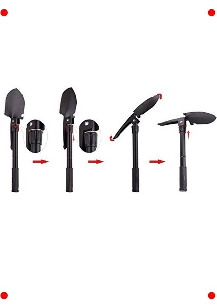 Çok Fonksiyonlu Katlanır Kamp Küreği - Pusulalı indirimleri