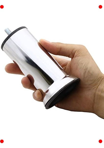 Mobilya Destek Ayağı Seti - Krom Kaplama 12 cm (12 Adet)
