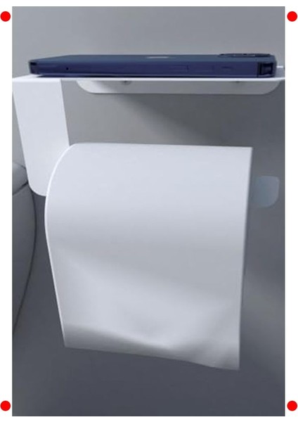 Metal Beyaz Tuvalet Kağıtlık - Telefon Raflı fırsatları