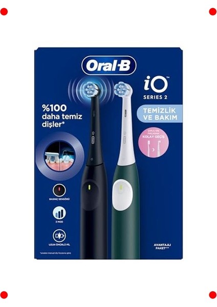 Ikili Şarjlı Diş Fırçası Seti Siyah & Yeşil