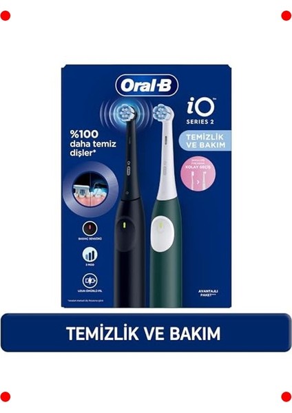 Ikili Şarjlı Diş Fırçası Seti Siyah & Yeşil fiyatları