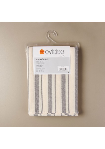 Soft Alno Masa Örtüsü - Ekru / Antrasit - 140X200 cm