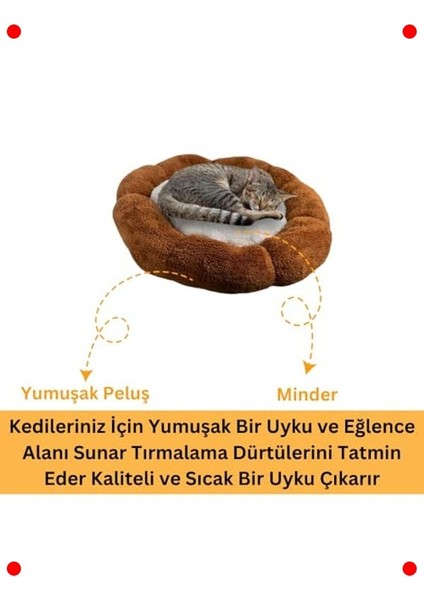 Peluş Kedi Köpek Yatağı Bulut Tasarım 45X45 cm fırsatları