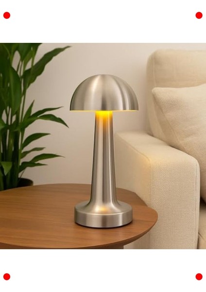 Dokunmatik Şarjlı Masa Lambası - Krom