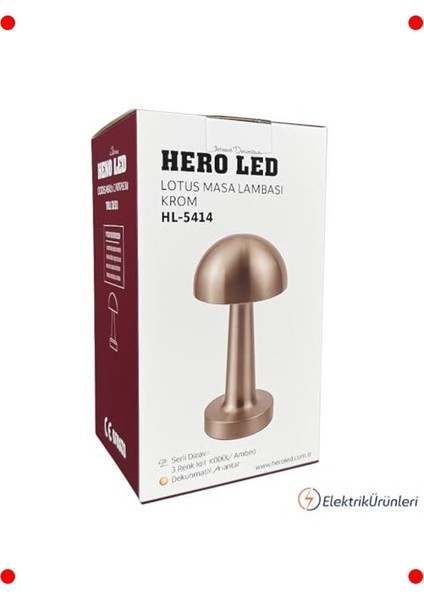 Dokunmatik Şarjlı Masa Lambası - Krom fırsatları