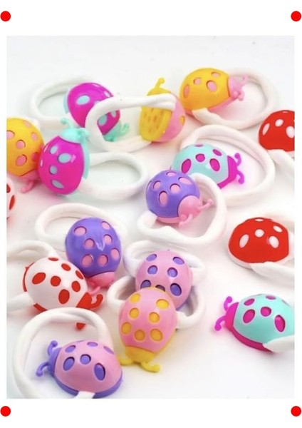 Kız Çocuk Renkli Uğurböceği 8'li Toka Seti