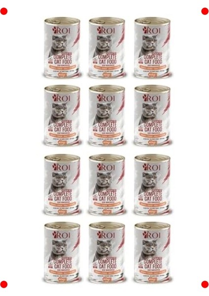 Somonlu Yetişkin Kedi Konservesi 12X415G, %95 Protein