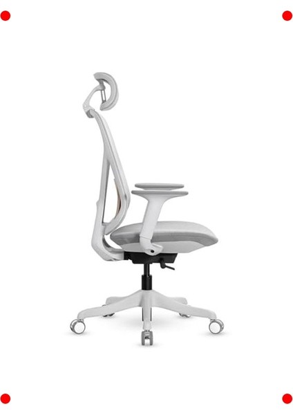 Fileli Başlıklı Ergonomik Çalışma Koltuğu – Gri modelleri