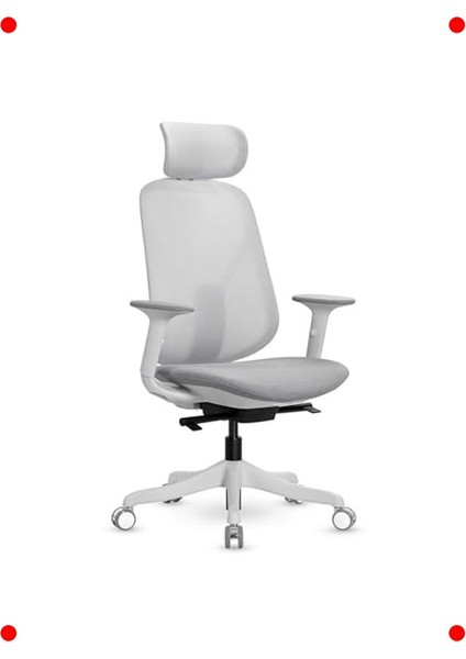 Fileli Başlıklı Ergonomik Çalışma Koltuğu – Gri fırsatları