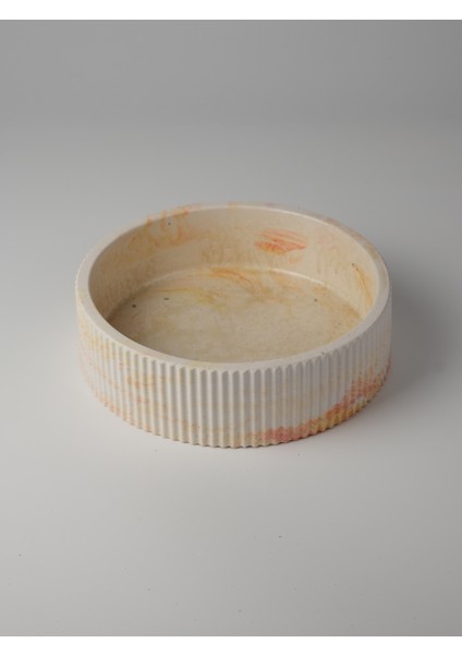 Dekoratif Beton Çizgili Kase - Sukulent - Mini Kaktüs - Bonsai - Aranjman Kasesi - Büyük/küçük modelleri