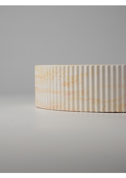 Dekoratif Beton Çizgili Kase - Sukulent - Mini Kaktüs - Bonsai - Aranjman Kasesi - Büyük/küçük fırsatları