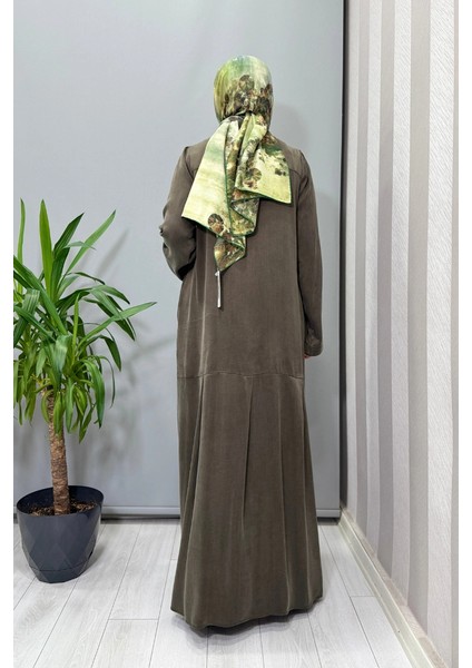 Gömlek Yaka Cupro Elbise Haki T26K-4002 fırsatları