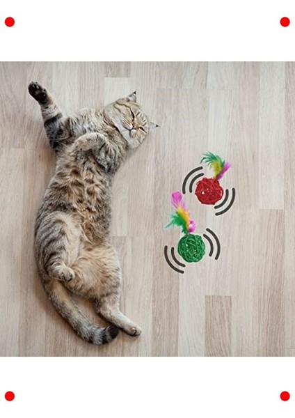 Rattan Peluş Çıngıraklı Top Evcil Hayvan Oyuncağı - 2'li modelleri