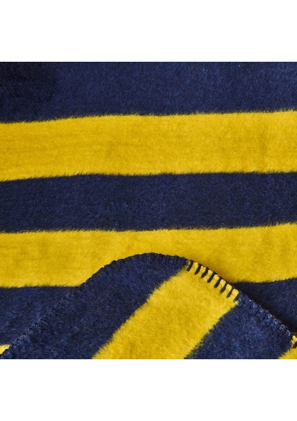 Soft Çizgili Pamuklu Tv Battaniyesi - Sarı / Lacivert - 130X170 cm modelleri