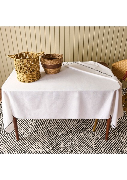 Soft Elegant Masa Örtüsü - Beyaz - 140X200 cm