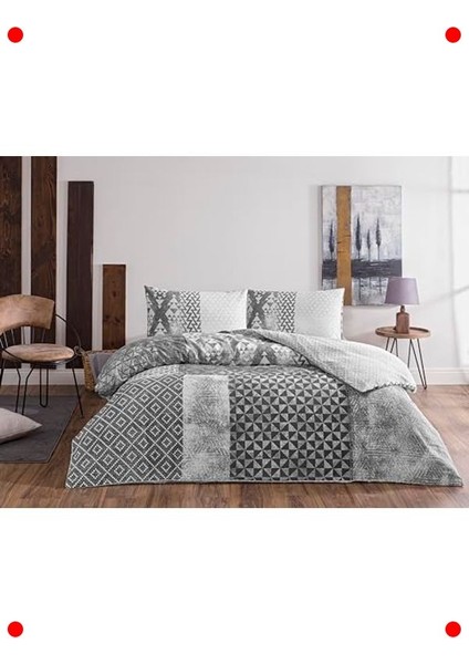 Gri Flanel Çift Kişilik Nevresim Takımı