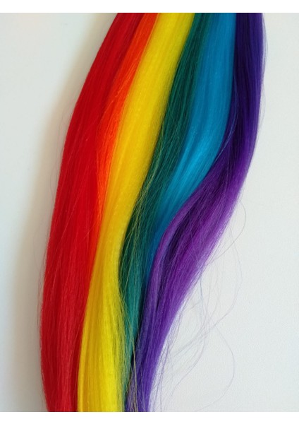 Gökkuşağı At Kuyruğu Saç Tokası modelleri