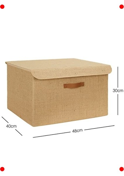 Jüt Kapaklı Saklama Kutusu 48X40X30 cm fiyatları