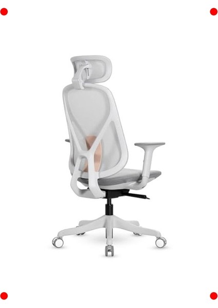 Fileli Başlıklı Ergonomik Çalışma Koltuğu – Gri indirimleri
