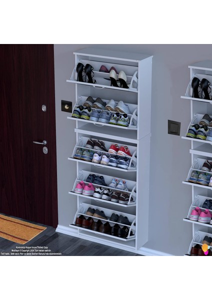 Verve Asma Kapı Önü 72X 194 X26 Cm’lik 5 Düşer Kapak 10 Göz Bölmeli Ayakkabılık fırsatları