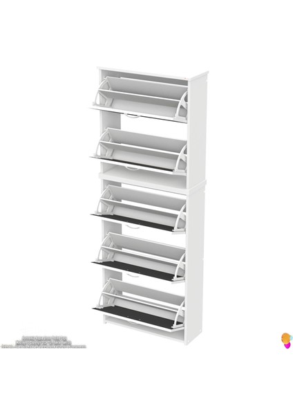 Verve Asma Kapı Önü 72X 194 X26 Cm’lik 5 Düşer Kapak 10 Göz Bölmeli Ayakkabılık indirimleri