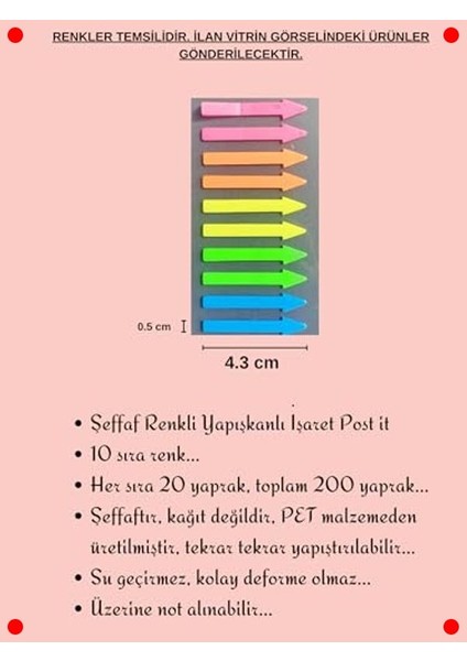 Şeffaf Renkli Yapışkanlı Işaretleme Şeritleri fiyatları