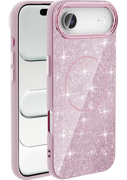 iPhone 17 Air Kılıf Okso Simli Manyetik Şarj Kapak