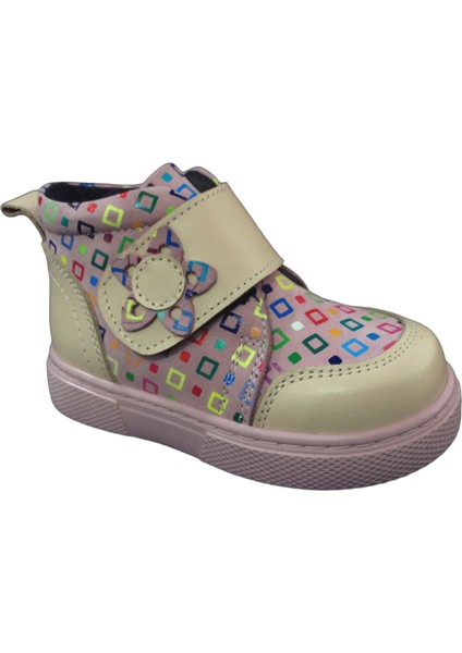 1001 Ridente Pudra Gül Kurusu Baskı Bebe Kız Çocuk Bot % 100 Deri Kalın Tek Cırtlı fiyatları