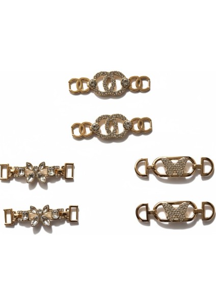 Rose Gold Metal Tokalar 3'lü Set - Çanta, Ayakkabı ve Kemer Süsleme Için Dekoratif Aksesuar