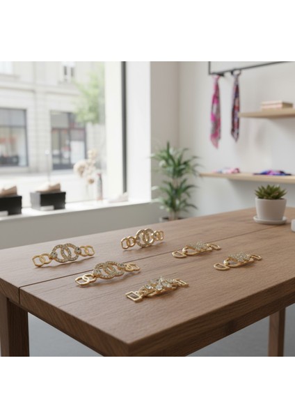 Rose Gold Metal Tokalar 3'lü Set - Çanta, Ayakkabı ve Kemer Süsleme Için Dekoratif Aksesuar modelleri