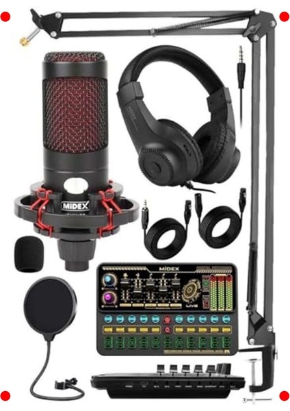 Stüdyo Kayıt Seti: Mikrofon, Ses Kartı, Stand, Kulaklık