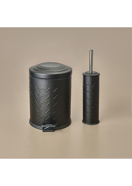 Bath Desenli 2'li Banyo Seti - Siyah fiyatları