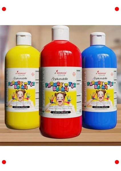 Parmak Boyası 3'lü Set (Kırmızı, Mavi, Sarı) 3X500 gr fiyatları