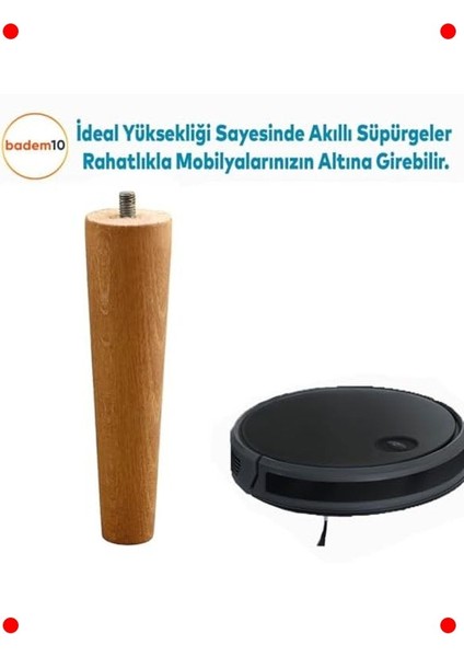 4'lü Ahşap Mobilya Ayağı Seti (15 Cm, M8 Civatalı) modelleri