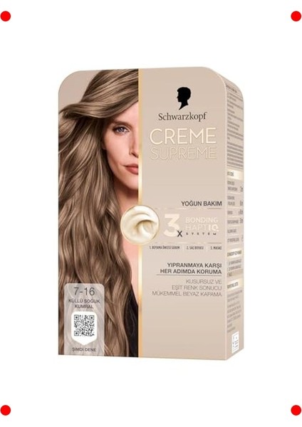 Kalıcı Saç Boyası - 7-16 Küllü Soğuk Kumral