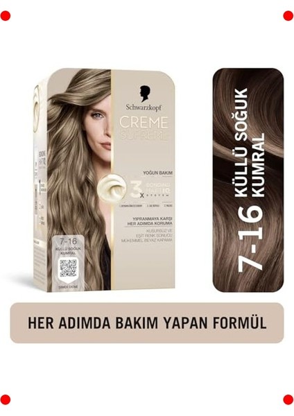 Kalıcı Saç Boyası - 7-16 Küllü Soğuk Kumral fiyatları