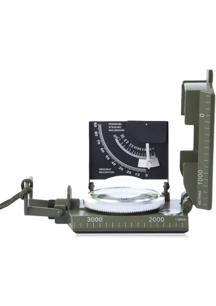 Prizmatik Suya Dayanıklı Işıltılı Pusula ile Kılıfı Askeri Ordu Kamp Yürüyüş Seyahat Için Jeoloji P fırsatları