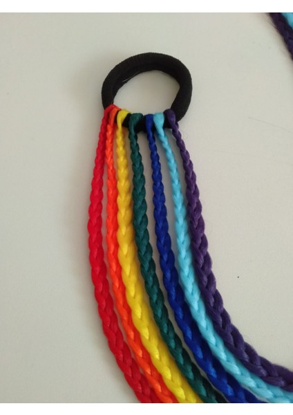 Gökkuşağı Örgü Lastik Saç Tokası fiyatları