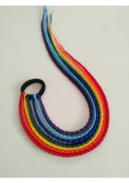 Gökkuşağı Örgü Lastik Saç Tokası
