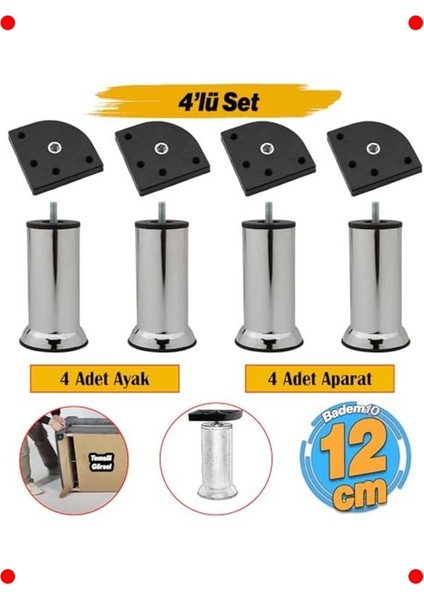 Koltuk Baza Destek Yükseltici Ayaklar (4 Adet) fiyatları