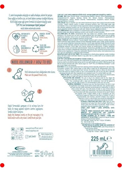 Köpük Evcil Hayvan Şampuanı - Kurabiye & Vanilya 225ML fırsatları