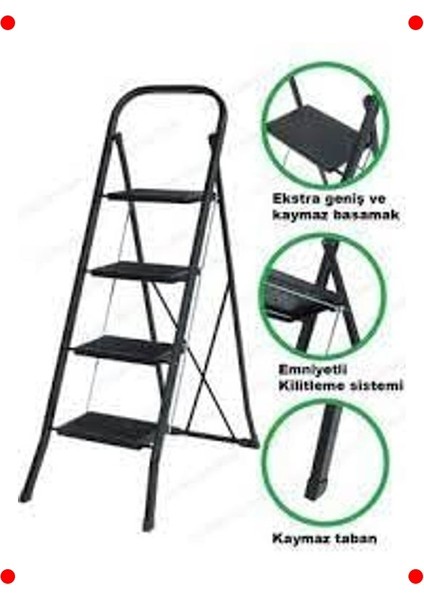 Katlanabilir 4 Basamaklı Ev Merdiveni modelleri