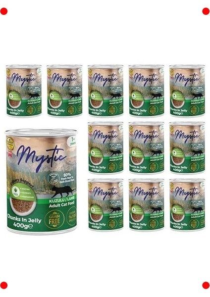 Kuzulu ve Jöleli Yetişkin Kedi Konservesi 12X400 gr