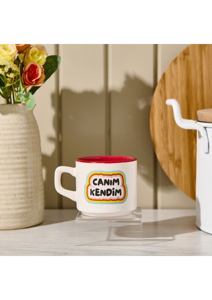 Tasarım Canım Kendim Sloganlı Venüs Kupa - Renkli - 195 ml
