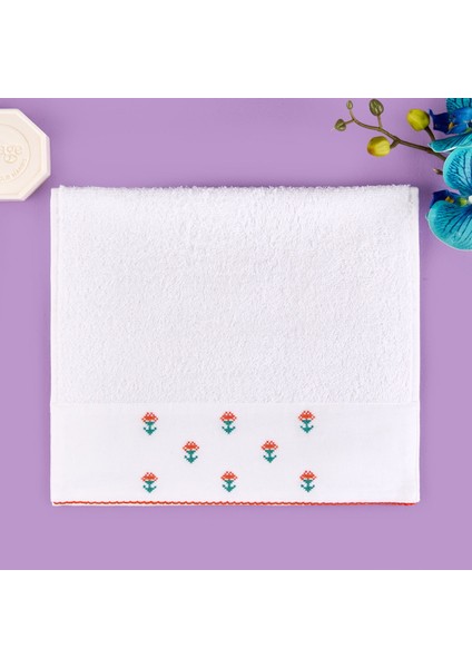 Soft Urban Delight Braga El Havlusu - Ekru / Turuncu - 30X50 cm