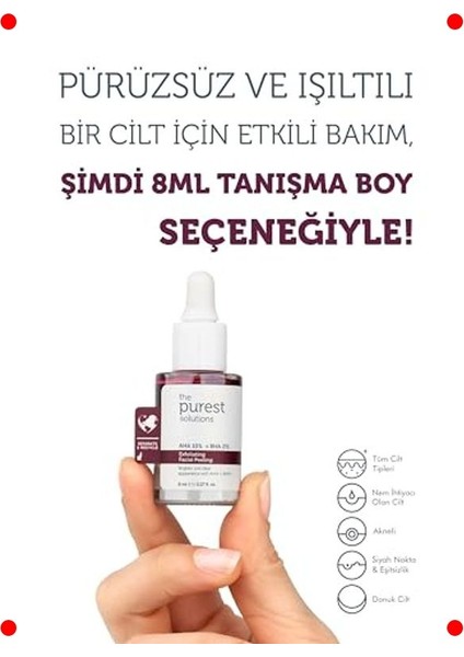 Aha & Bha Canlandırıcı Kırmızı Peeling Serum Seyahat Boy 8ml modelleri