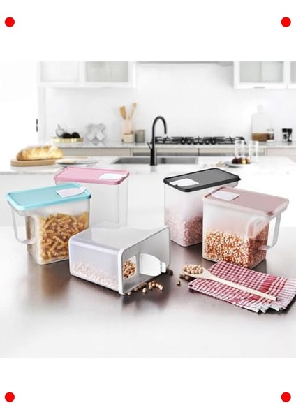 Şeffaf Hava Geçirmez Kolay Boşaltmalı Erzak Kabı