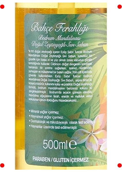 Doğal Zeytinyağlı Mandalina Kokulu Sıvı Sabun 500 ml indirimleri