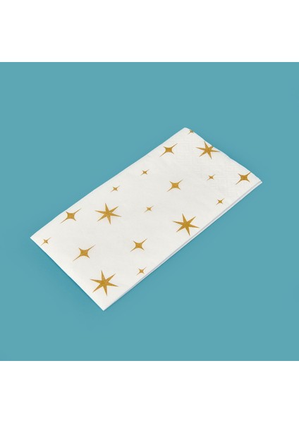 Kitchen 25'li Yıldız Desen Peçete - Beyaz - 16X8 cm fiyatları
